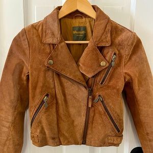 MADEWELL Cropped Suede Biker Jacket, XS